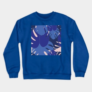 Blue monstera Crewneck Sweatshirt